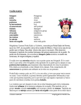 Preview of Frida Kahlo Biografía Avanzada: Advanced Level Frida Kahlo Biography
