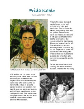 Preview of Frida Kahlo Biography for Kids