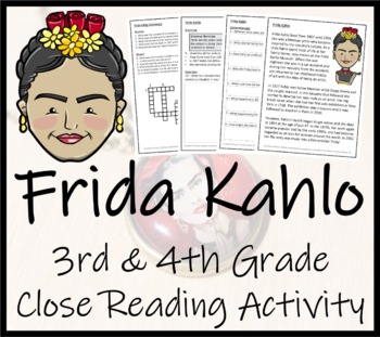 Preview of Frida Kahlo Close Reading Comprehension Activity | 3rd Grade & 4th Grade