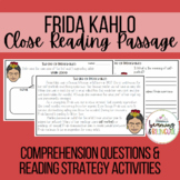 Frida Kahlo Close Reading Passage and Activities Hispanic 