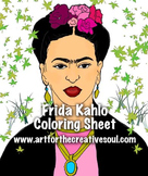 Frida Kahlo Coloring Activity Sheet