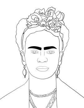 Preview of Frida Kahlo Coloring Page