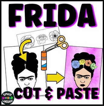 Preview of Frida Kahlo Cut & Paste Easy Craft Paper Mexican culture Manualidad 5 de mayo