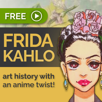 Preview of Frida Kahlo Educational Video - Draw & Learn Art History with an Anime Twist!