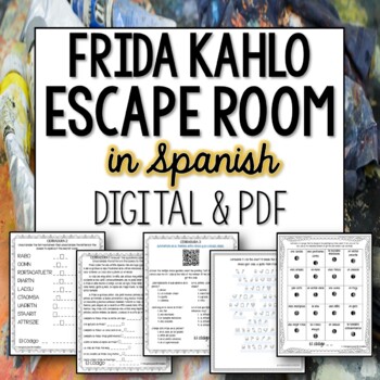 Preview of Frida Kahlo Escape Room in Spanish digital and printable