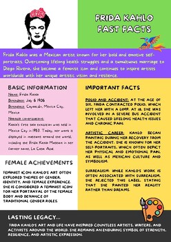 Preview of Frida Kahlo Fact File