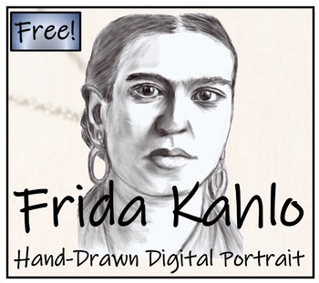 Preview of Frida Kahlo Hand-Drawn Digital Portrait