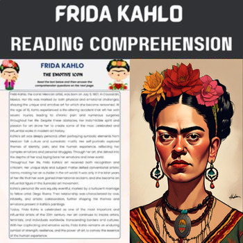 Preview of Frida Kahlo Hispanic Heritage Reading Comprehension Artist