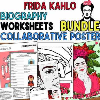 Preview of Frida Kahlo Hispanic Heritage/Women's History Month Activities BUNDLE