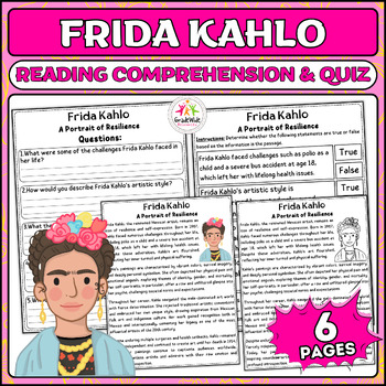 Preview of Frida Kahlo: Iconic Artist Nonfiction Reading & Activities for Women's History