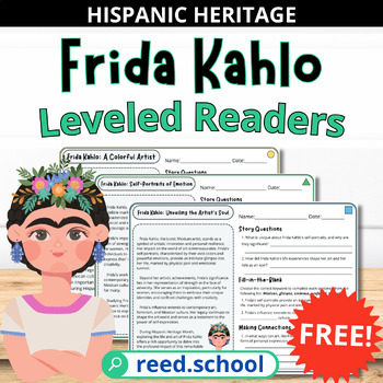 Preview of Frida Kahlo Leveled Readers: Reading Comprehension (Hispanic Heritage Month)