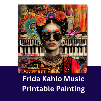 Preview of Frida Kahlo Music Printable Painting