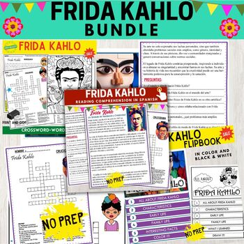 Preview of Frida Kahlo Pack Hispanic Heritage Month and Women's History BUNDLE