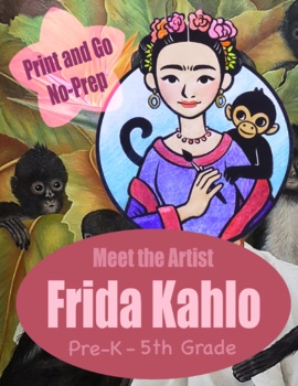 Preview of Frida Kahlo Printable | Meet the Artist Worksheet | History Preschool Pre-K 5th