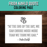 Frida Kahlo Quote Coloring Page | Women's History Month Ar