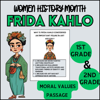 Preview of Frida Kahlo Reading Comprehension Passage| women history month |1st & 2nd Grade