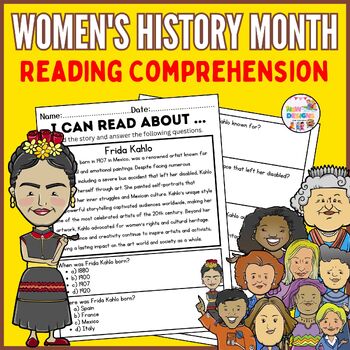 Preview of Frida Kahlo Reading Comprehension / Women's History Month Worksheets