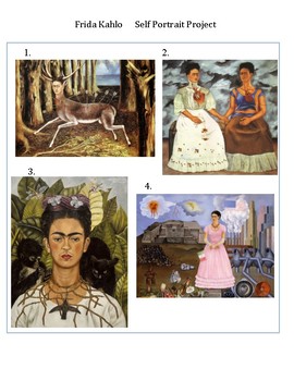 Preview of Frida Kahlo Self Portrait Project - Spanish and Art