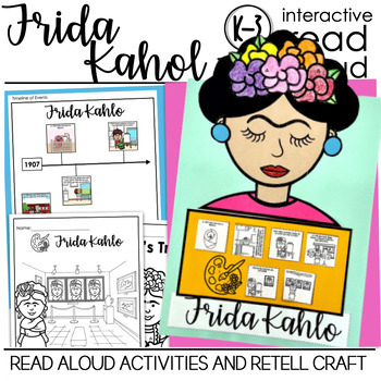 Preview of Frida Kahlo Timeline Craft Read Aloud Women's History | Hispanic Heritage Month