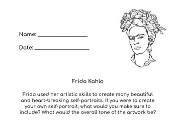 Preview of Frida Kahlo Worksheet