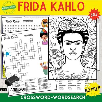 Preview of Frida Kahlo Worksheets for Hispanic Heritage & Women's History Month