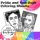 Frida Kahlo and Van Gogh Coloring Pages