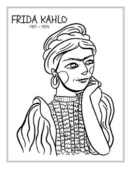Preview of Frida Kahlo coloring page