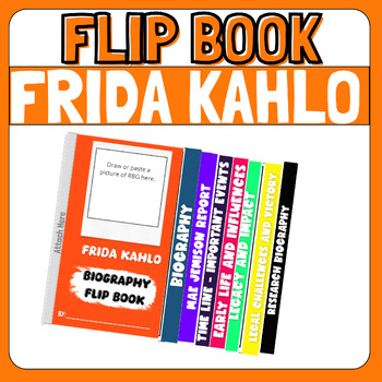 Preview of Frida Kahlo flip book Biography Research Project Report womens history month