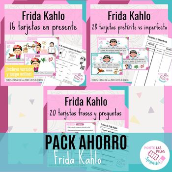 Preview of Frida Kahlo in Spanish flashcards for all levels - Women's History Month