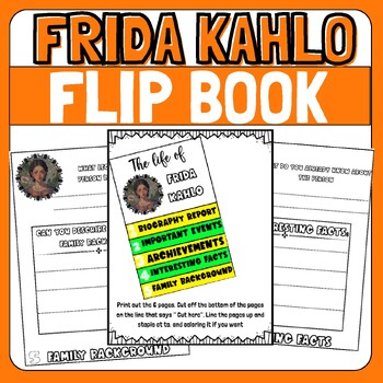 Preview of Frida kahlo Biography Research Project, Flip Book, Women's History Month