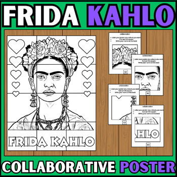 Preview of Frida kahlo Collaborative Poster I WOMEN HISTORY MONTH | Hispanic Heritage Month