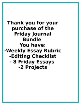 Preview of Friday Essay Bundle