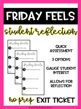 Preview of Weekly Student Check In / Weekly Student Reflection / Friday Exit Ticket