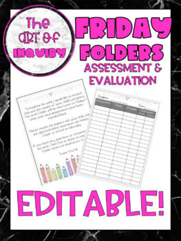 Preview of Friday Folder {EDITABLE} FREE!