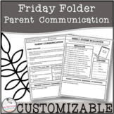 Friday Folder Parent Communication Templates & Calendar