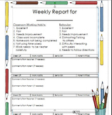 Friday Folder with Behavior Chart/Classroom Work Habits