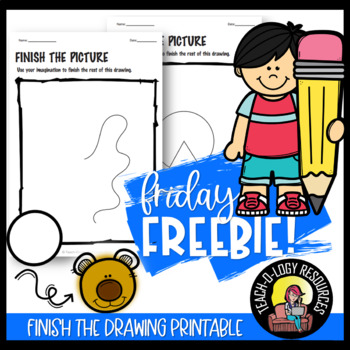 Preview of Friday Freebie 9: Finish the Drawing (Printable)
