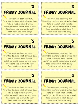 Preview of Friday Journal Note/ Cover