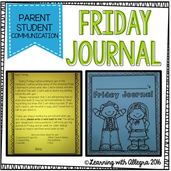 Preview of Friday Journal {Parent Student Communication}
