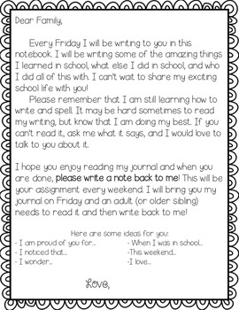Friday Journal {Parent Student Communication} by Learning with Allegra