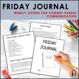 Friday Journal - Weekly Letters for Student/Parent Communication
