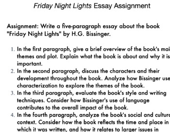 essay for friday night lights