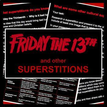 Preview of Friday the 13th & Other Superstitions: PowerPoint Presentation & Research Task