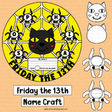 Friday the 13t Name Craft Writing Activities Black Cat Bul