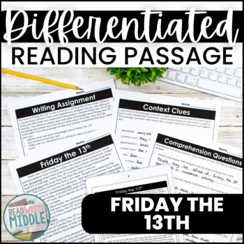 Preview of Friday the 13th Differentiated Reading Comprehension Passage