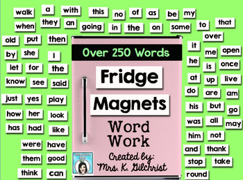 Preview of Fridge Magnets Word Work Promethean ActivInspire Flipchart Lesson