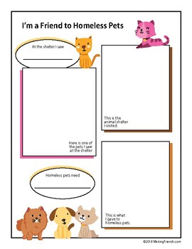 Preview of Friend to Homeless Pets Review Worksheet
