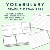 Vocabulary Graphic Organizers/ 3 Worksheets to support Voc