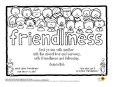 Friendliness Virtue Word Baha'i Quote Coloring Page