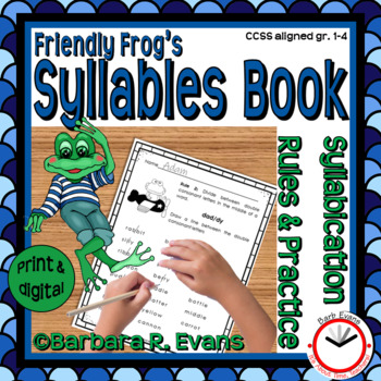 Preview of SYLLABLE RULES and PRACTICE Frog Booklet Syllables Activities Literacy Printable